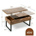 RichYa Modern Lift Top Coffee Table 3 in 1 MultiFunction with Hidden