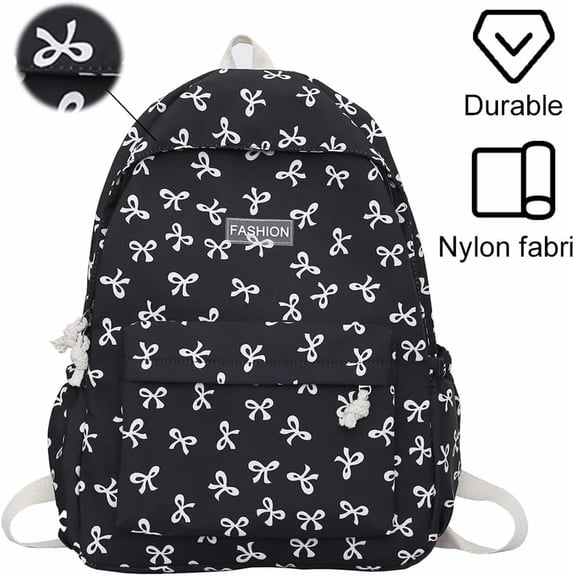 Bow Backpack - Cute Kawaii Backpack Set Aesthetic Daypack Bow Rucksack