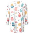 thumbnail image 4 of Otvok Womens Fashion Easter Printed T-Shirt 3/4 Sleeve Blouse Round Neck Casual Tops, 4 of 6