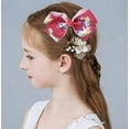 thumbnail image 4 of Hair Clips - 6 pieces/set jojo siwa rainbow printed knot ribbon bow for girls handmade boutique hair clip children hair accessories (2), 4 of 7