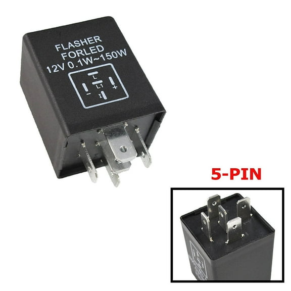 Xotic Tech 1x 5-Pin EP27 FL27 LED Flasher Relay Decoder 12V Fix Turn Signal Hyper Flash issue