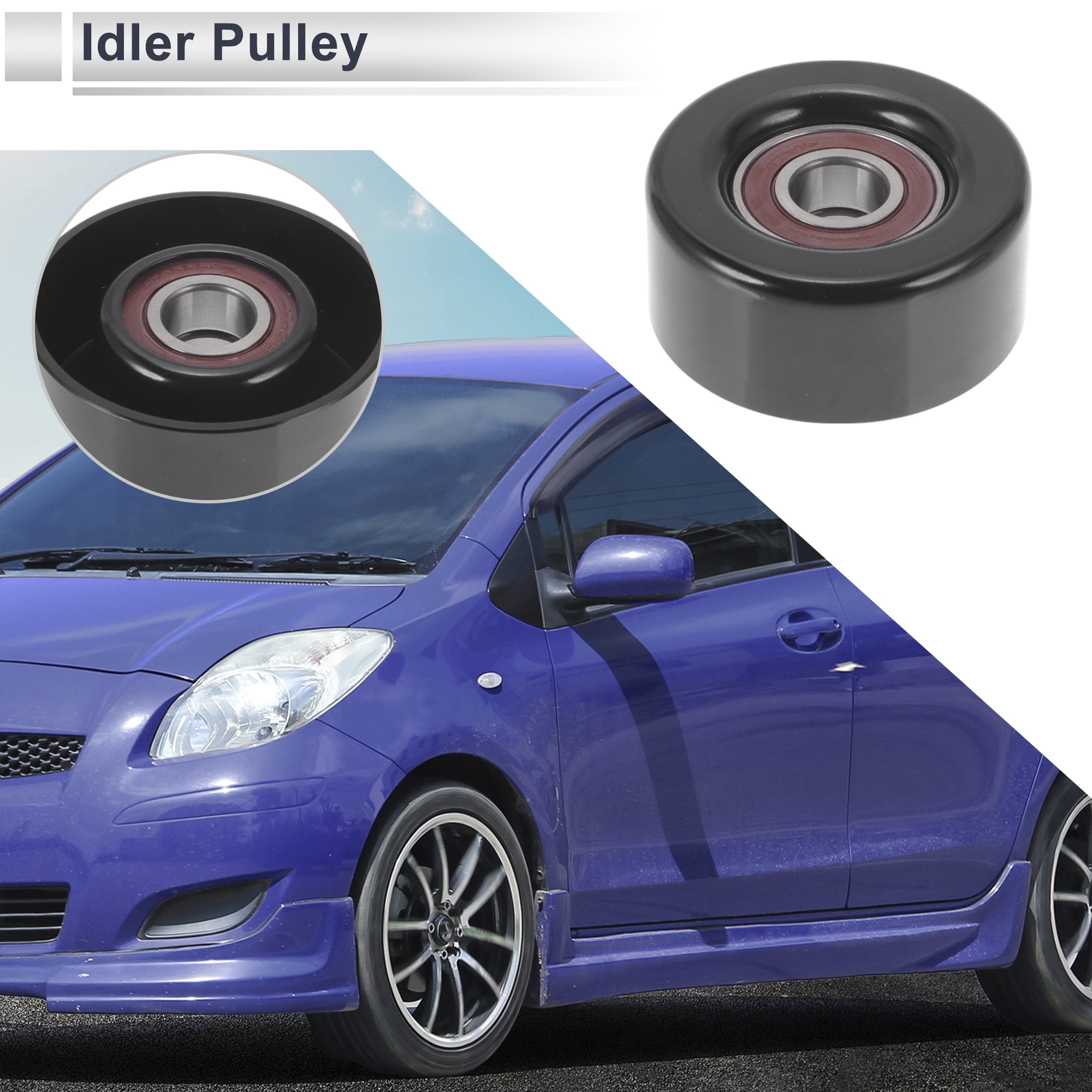 Unique Bargains Drive Belt Idler Pulley for Toyota Camry 2003-2018 Serpentine Tensioner Pulley Idler  No.1660328011 Steel Black 1 Pcs