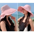 thumbnail image 3 of dianhelloya Bucket Hat for Women Wide Brim Shawl Design Fisherman Hat Women Summer Solid Color Ponytail Visor Hat Costume Accessories, 3 of 8