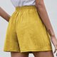 thumbnail image 3 of Pantalones cortos qucoqpe para mujer, informales, con cordón, cintura elástica, de algodón y bolsillos, 3 of 5