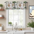 thumbnail image 2 of Forest Animals Valances for Windows Small Deer Fox Squirrels Flower Tree White Wood Grain Rod Pocket Cafe Window Treatments Valance Curtains for Kitchen Bathroom Laundry Basement Windows 42"x12", 2 of 9