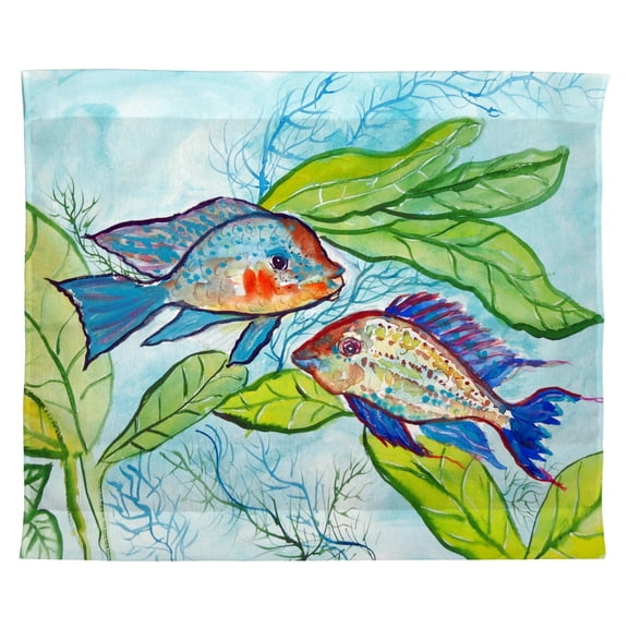 Betsy Drake TP642 24 x 30 in. Pair of Fish Outdoor Wall Hanging