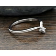 thumbnail image 3 of Bow Jewel 14K White Gold Plated Ring for Women's - 0.78 Ct Round Cut Lab Created Diamond Solitaire Ring - Solo Stone Wedding Ring - Engagement Anniversary "V" Shape Ring - Personalized Jewelry, 3 of 8