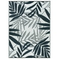 thumbnail image 2 of World Rug Gallery Contemporary Floral Leaves Reversible Recycled Plastic Outdoor Picnic Mat, Camping Rug, RV Rug - NAVY 7'10"x10', 2 of 9