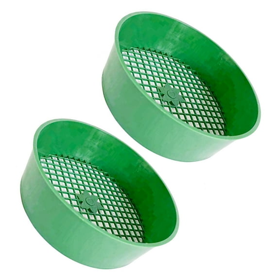 2PCS Garden Soil Sifter Bucket Screen Gardening Sifting Equipment Rock Dirt Separator Compost Sieve Tool Plastic Texture
