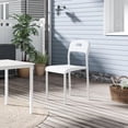 thumbnail image 3 of Ourlova Outdoor Patio Dining Chairs 1PC - Stackable Plastic Kitchen Chairs - Steel Legs Support - Waterproof and Stain-Resistant - Easy Assembly - Suitable for Indoor and Outdoor - White, 3 of 7
