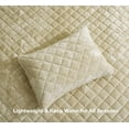 thumbnail image 6 of Chezmoi Collection Lux Beige Velvet Quilt King Set, 3-Piece Lush Plush Distressed Velvet Bedding All Season Lightweight Bedspread Brushed Microfiber Reverse with Diamond Stitch Quilting, 6 of 9
