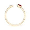 thumbnail image 2 of ANGARA Natural Two-Stone Square Ruby & Pear Diamond Open Ring in 14K Yellow Gold for Women (Size-4mm) | July Birthstone Jewelry for Her, 2 of 10