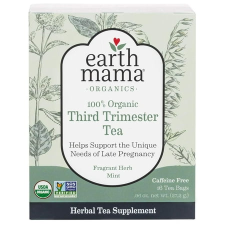 Earth Mama Organic Third Trimester Tea Bags for Pregnancy Comfort and Childbirth Preparation, 16-Count 16 Count (Pack of