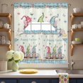 thumbnail image 3 of Happy Easter Gnome Swag Curtains Valance & Tier Set, Rabbit Eggs Butterfly Flowers Spring Blue Plaid 3 Pcs Set Kitchen Swag Valances and Tiers 36 Inch Length Rod Pocket Curtain Drapes for Bedroom, 3 of 9