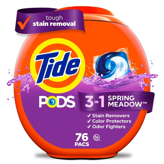 Tide PODS Liquid Laundry Detergent Packs, Spring Meadow Scent, 76 Count