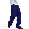 thumbnail image 4 of Mohiass Men's Fleece Sweatpants Straight Leg Casual Baggy Sweat Pants Drawstring Athletic Workout Gym Jogger with Pockets Royal Blue 3XL, 4 of 7