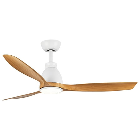 

Ritualay Furniture Wood Grain Blade Fans W/LED Light 52 Inches Quiet Ceiling Fan 3 Blades Chrome Remote Control Cooling Energy-saving White Walnut 52 -inch
