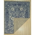 thumbnail image 3 of EORC BLUE Hand Knotted Wool/Bamboo Silk Traditional Agra Rug, 8' x 10'-Color:Blue,Material:Wool, 3 of 4