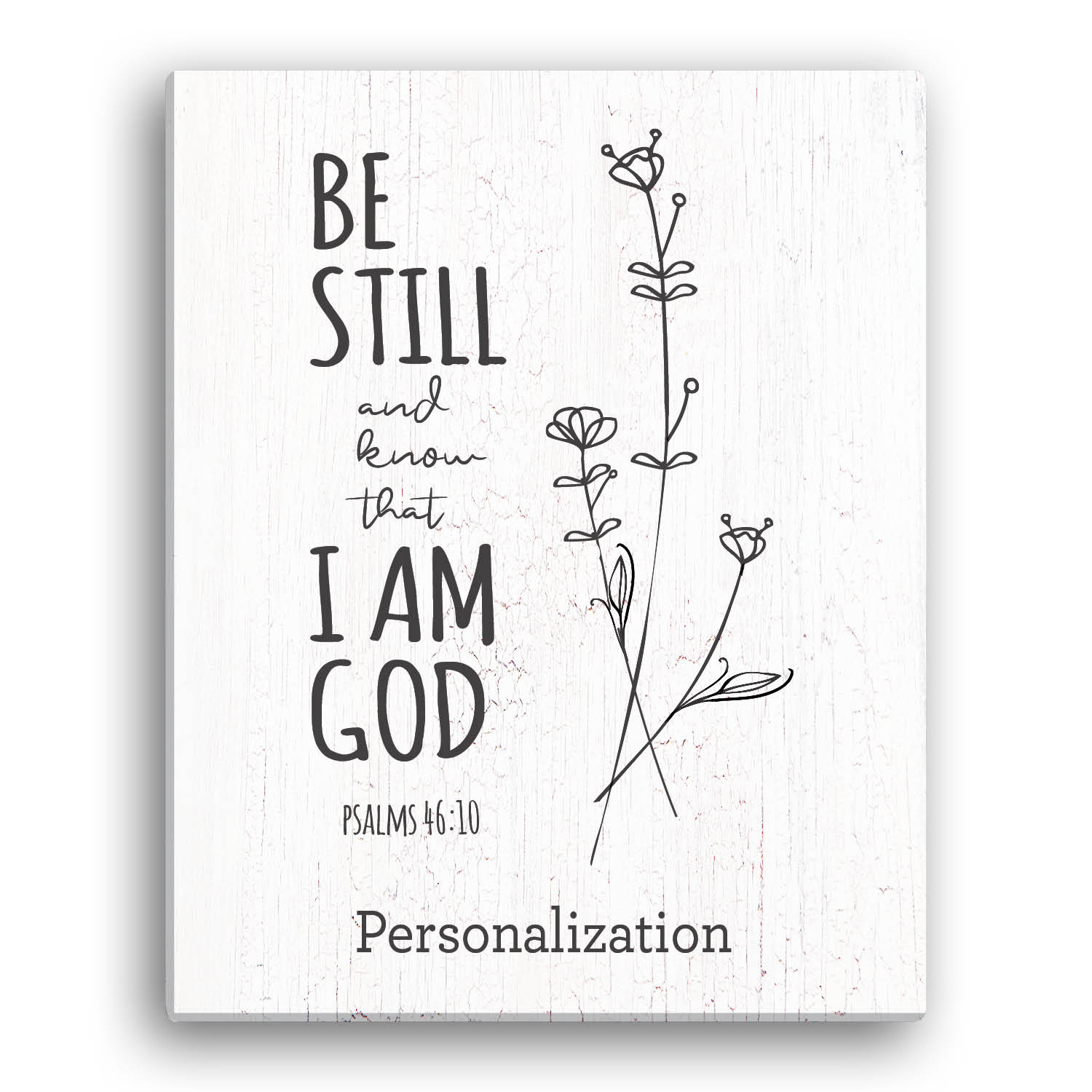 Personalized Planet Be Still and Know That I Am God PSALMS 46:10 Spiritual Canvas Wall Art Print on Wood Frame with Custom Name - Ready to Hang in Kitchen Office Family or Living Room, 11x14