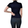 thumbnail image 3 of Women Seamless Short Sleeve Mock Neck Turtleneck Blouse Top Stretch Tee Shirts, 3 of 3