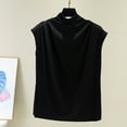 thumbnail image 2 of Sleeveless Casual Tops for Women Turtleneck Sleeveless Cotton Solid Loose Tunic Tee Shirt Tank T Shirts Basic Tee Tops, 2 of 6