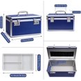 thumbnail image 2 of Large Capacity Combination Locking Medicine Box with Portable Storage Case, 38x 22x 24cm, Childproof Medication Lock Organizer, Lockbox for Secure Cash, ID Documents (BLUE), 2 of 7