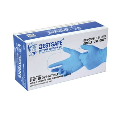 Disposable Powder-Free Nitrile Gloves, Latex Free Non-Sterile XL Exam Glove, 4 mil, Box of 100, X-Large