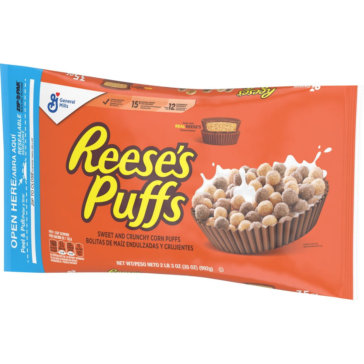 2X - Reese's Puffs Breakfast Cereal Bag - 35oz - General Mills