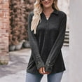 thumbnail image 3 of qucoqpe Women's Long Sleeve Tunic Tops Pullover with Buttons Down Casual Loose Fit V-Neck Tunics, 3 of 4