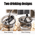 thumbnail image 4 of Vaso de agua de 400ml, botella de agua con pajita y tapa sellada para llevar, taza de café de vidrio, taza de té helado, 4 of 6
