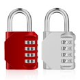 thumbnail image 2 of ZHEGE Combination Padlock 2 Pack, 4 Digit Lock for School Gym Locker, Outdoor Waterproof Combo Lock (Silver & Red), 2 of 4