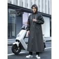 thumbnail image 3 of Raincoat non-disposable men's long full-body battery car electric car female adult conjoined riding anti-riot poncho-blue, 3 of 3