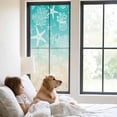 thumbnail image 3 of Teal Beige Ombre Coastal Window Privacy Film, Nautical Beach Starfish Coral Summer Static Cling UV Sun Blocking Tint Film Heat Control Windows Films for Bedroom Bathroom, Window Stickers 29.5"x78.7", 3 of 8