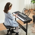 thumbnail image 2 of 61 Keys Electric Piano Keyboards with Lighted Up Keys,255 rhythms,Bench,Stand,Headphone,Microphone(Black), 2 of 21