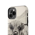 thumbnail image 5 of Cute Highland Cow iPhone Cases, Western Charcoal-Sketched Cow Phone Cases, Cow Print, Cottagecore Phone Case, iPhone 13, iPhone 7-14, Farm, 5 of 6