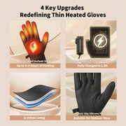 SAVIOR HEAT Upgraded Heated Glove Liners for Men & Women, Thin Rechargeable Gloves with Graphene Heating, Touchscreen Compatible, Fast Charge Warmth for Winter Sports & Outdoor Use