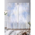 thumbnail image 3 of Sheer Curtains 84 Inches Long, Blue Ombre Marble Light Filtering Window Curtains for Living Room, Yellow Modern Geometric Abstract Art Rod Pocket Voile Sheer Curtain Drapes, 52"W x 84"L, 2 Panels, 3 of 8
