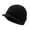 Black, variant on Winter Yarn Hat with Short Brim Elastic Anti-slip Solid Color Unisex Cap Keep Warm Dome Headwear for Outdoor Daily