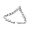 thumbnail image 4 of White Cubic Zirconia High Point V Shape Chevron Ring 925 Sterling Silver Band Jewelry Female Size 9, 4 of 4
