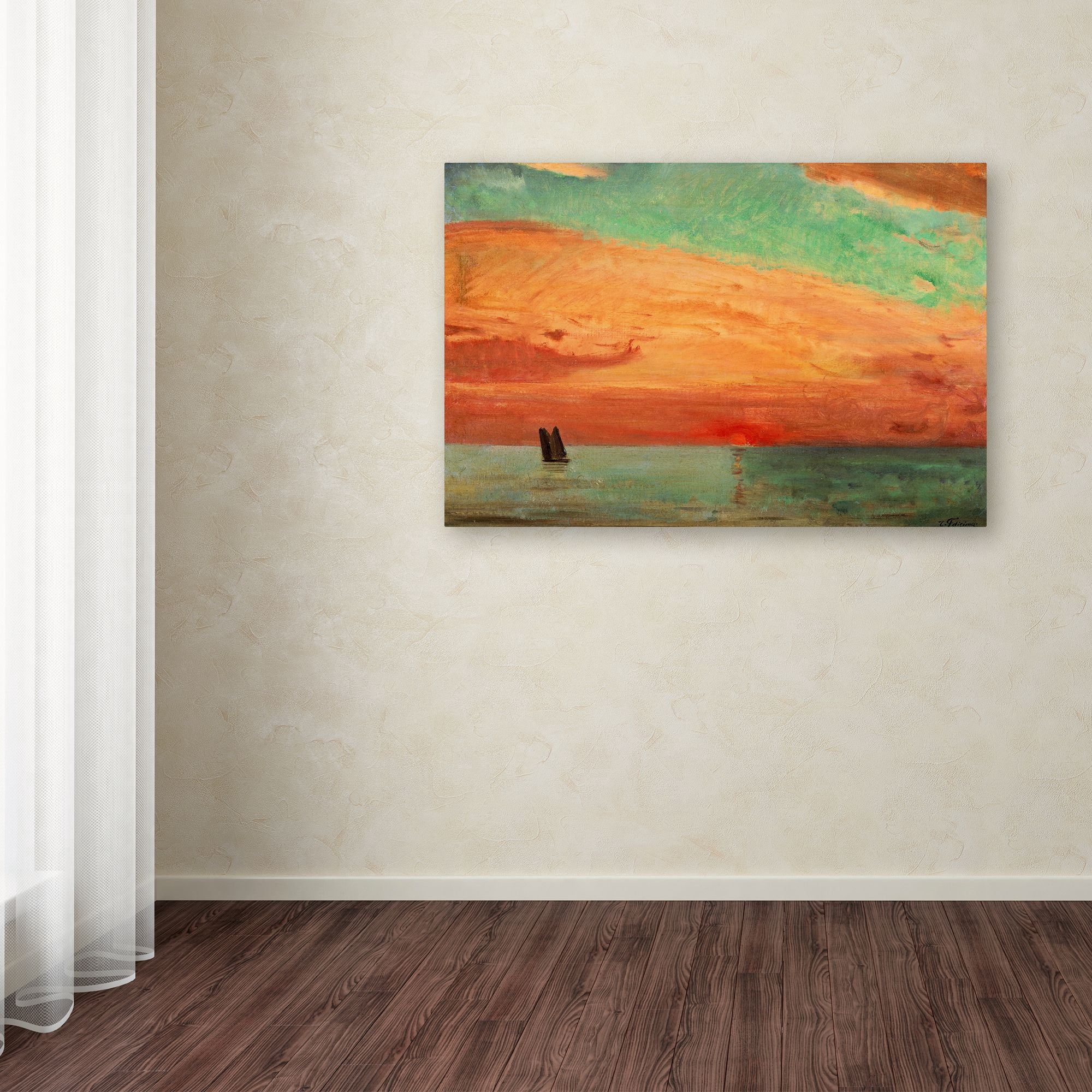Trademark Fine Art 'Sunrise Over The Eastern Sea' Canvas Art by Fujishima Takeji