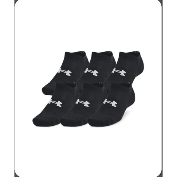 Under Armour Essential Ultra-Low Socks, Black (6 Pack)