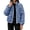 Blue, variant on Women Polka Dot Quilted Jacket Stand Collar Zip Front Contrast Piping Diamond Pattern Side Pockets Long Sleeve for City Errands and Weekend Walks