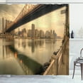 thumbnail image 1 of Ambesonne United States Shower Curtain, Queenboro Bridge, 69"Wx84"L, Tan Eggshell, 1 of 3