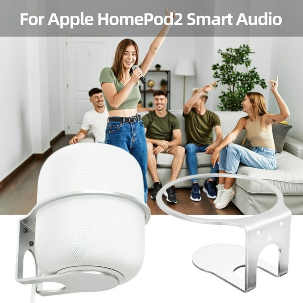 Soporte De Altavoz Inteligente Soporte de mini altavoz montado en la pared Aleación de aluminio para Apple HomePod2 (Plata)