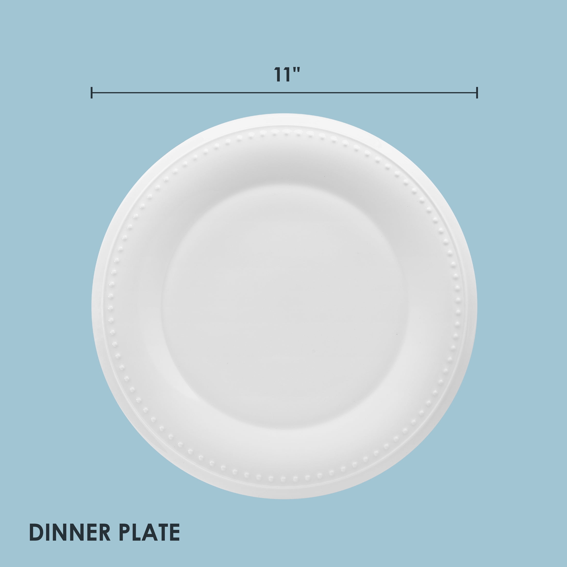 Fitz and Floyd Nevaeh White Classic Bead 11" Round Bone China Dinner Plates (4 Count)
