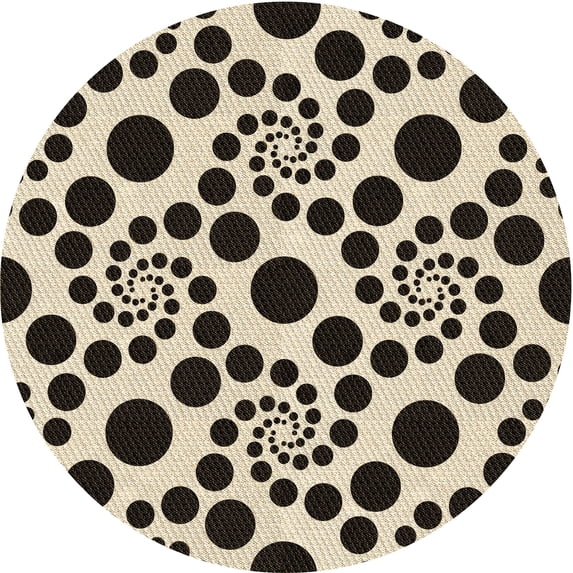 Ahgly Company Indoor Round Patterned Golden Blonde Gold Area Rugs, 4' Round