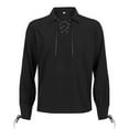thumbnail image 5 of Men Medieval Renaissance Pirate Shirt 18th Century Long Sleeve T-Shirt Cosplay, 5 of 15