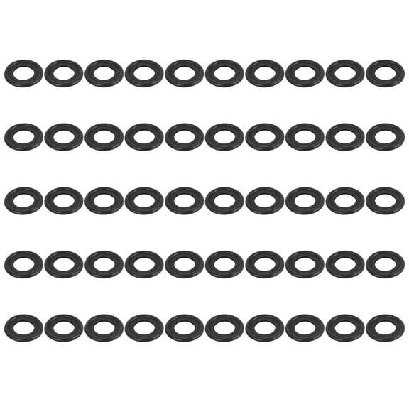 50pcs M12 Engine Oil Drain Plug Rubber Crush Washer Seal Ring Gasket Universal Black for Car