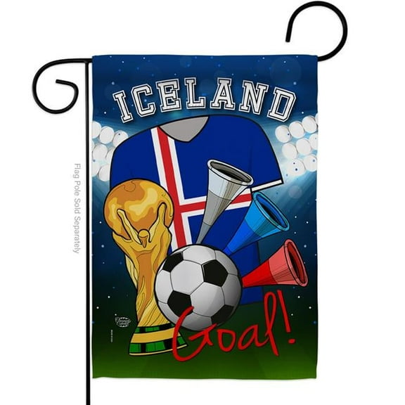 Ornament Collection G192098-BO World Cup Iceland Soccer Sports 13 x 18.5 in. Double-Sided Decorative Vertical Garden Flags for House Decoration Banner Yard Gift