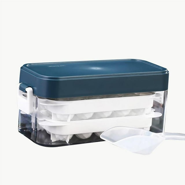 Matsuzay Azul fácil de reutilizable molde de bola de hielo construcción duradera experiencia de beber bandeja de cubitos de hielo de silicona Almacenamiento y organización del hogar